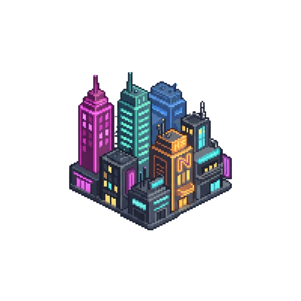 A Dazzling Neon City Skyline
