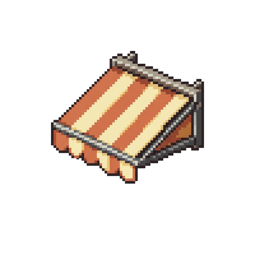 A Soft Canvas Awning Far Below