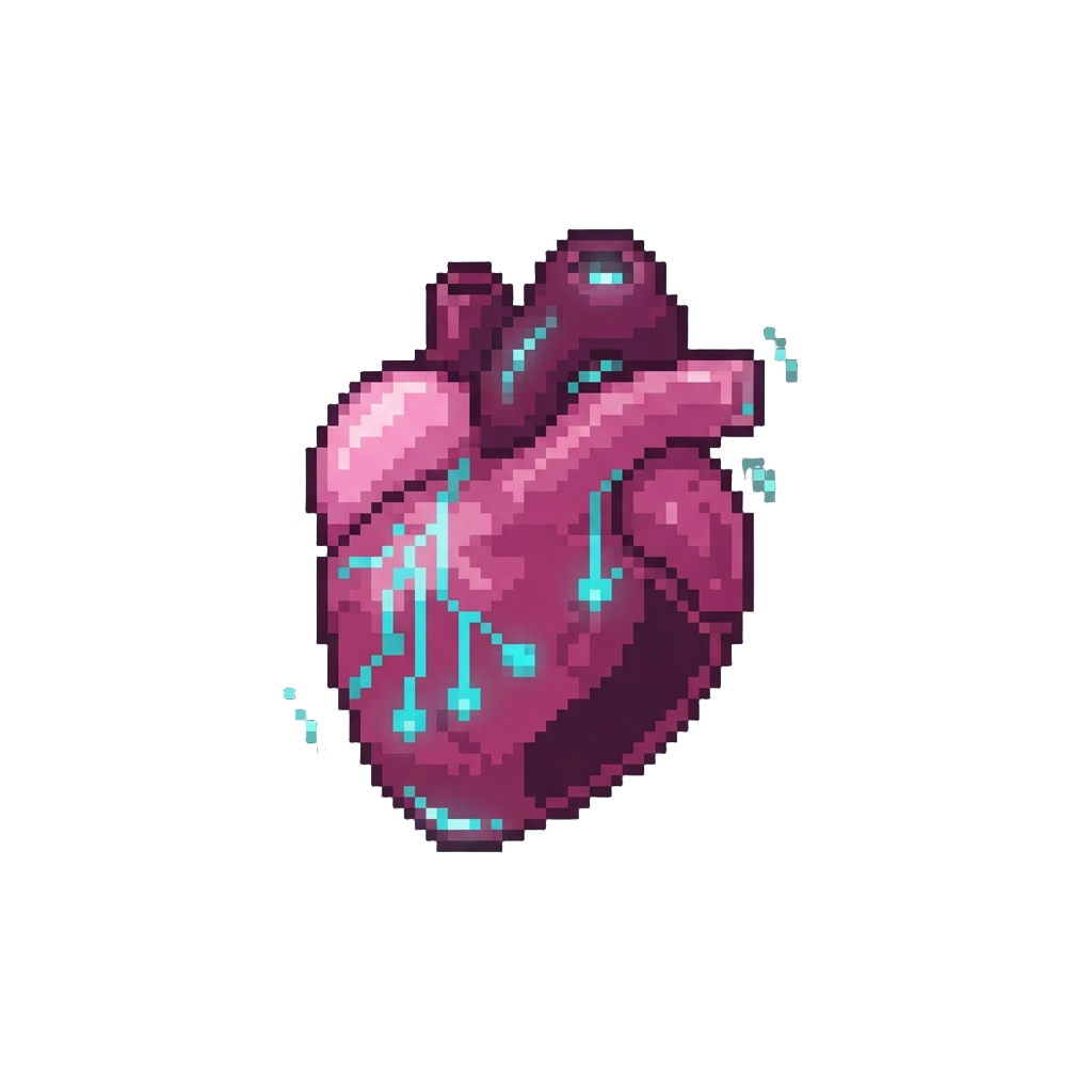 Tiny Floating Alien Heart Icons