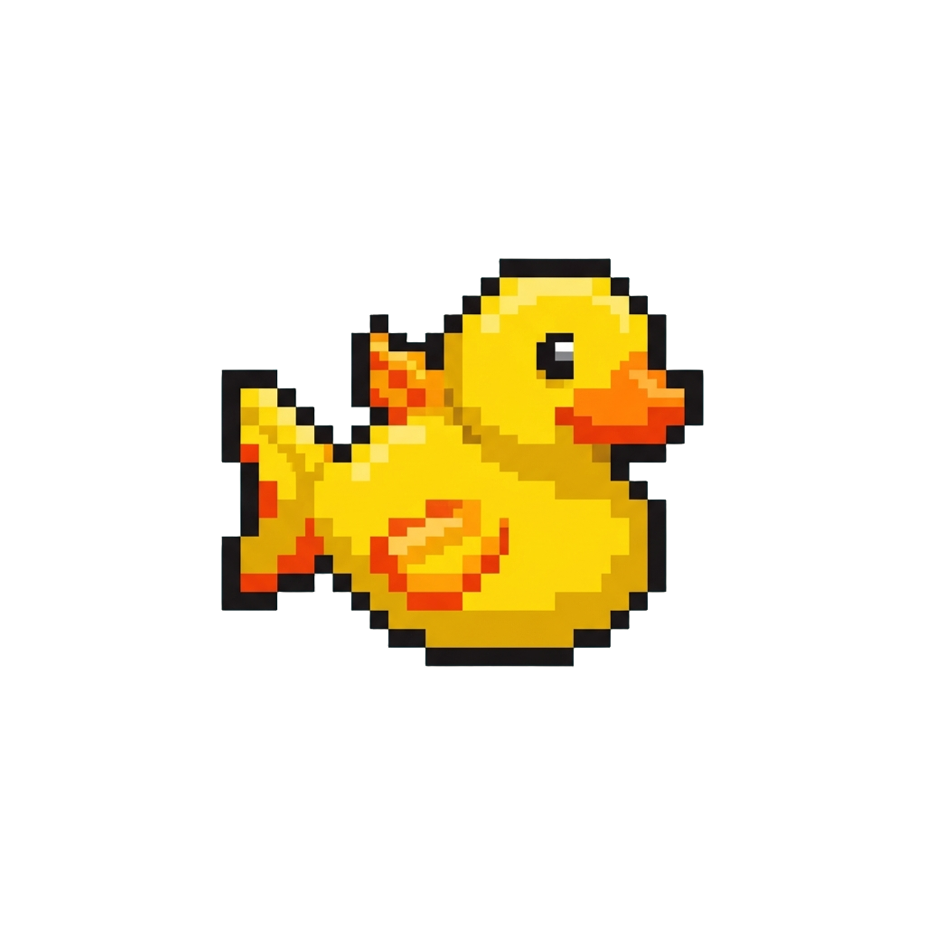 A Yellow Rubber-ducky Fish with Fins and a Beak
