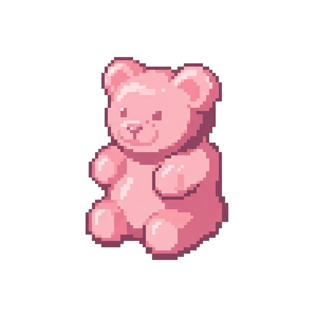 A Pastel Pink Gummy Bear Squishy