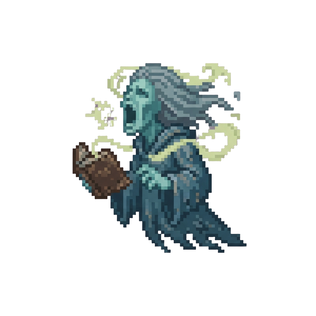 The Ghostly Librarian Ghost Letting Out a Terrifying Screech