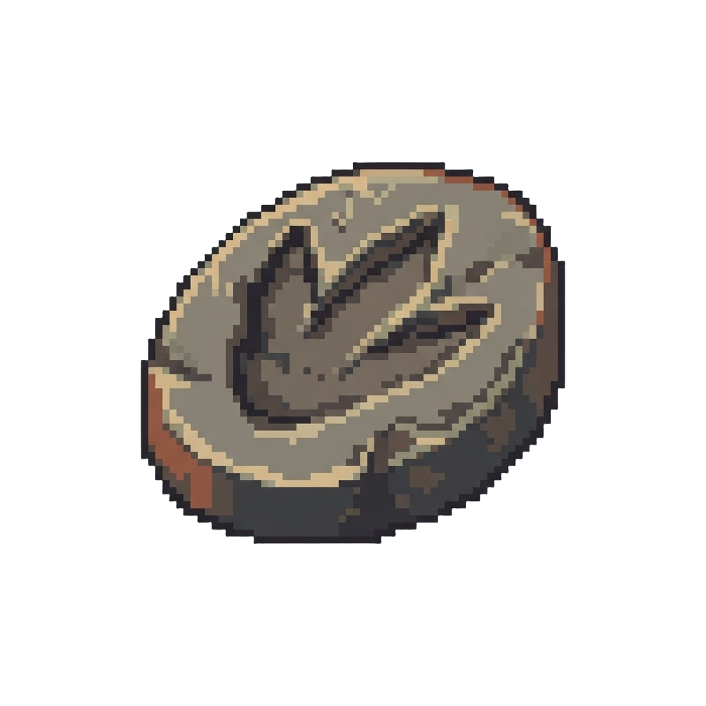 A Miniature Triceratops Footprint Stone