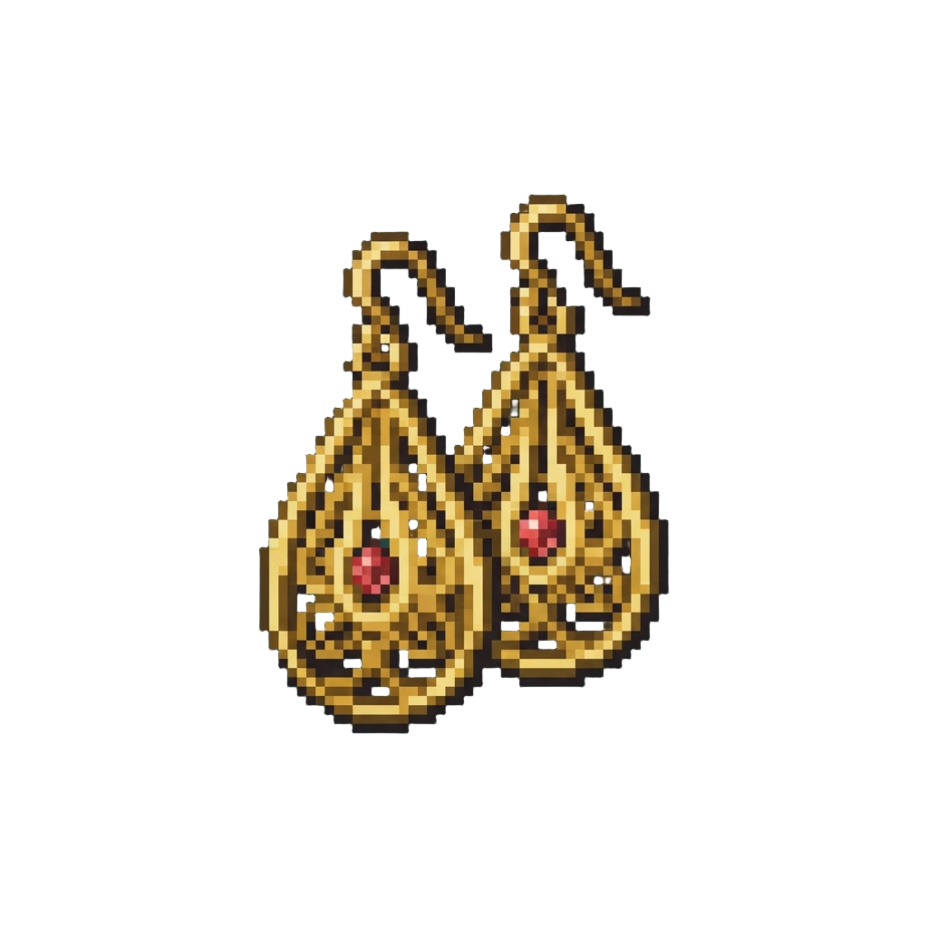 A Pair of Intricate Filigree Gold Earrings