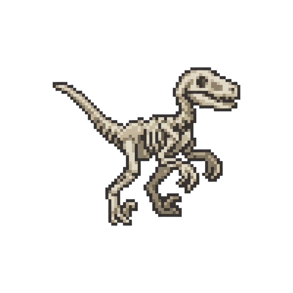 A Tiny Complete Velociraptor Skeleton