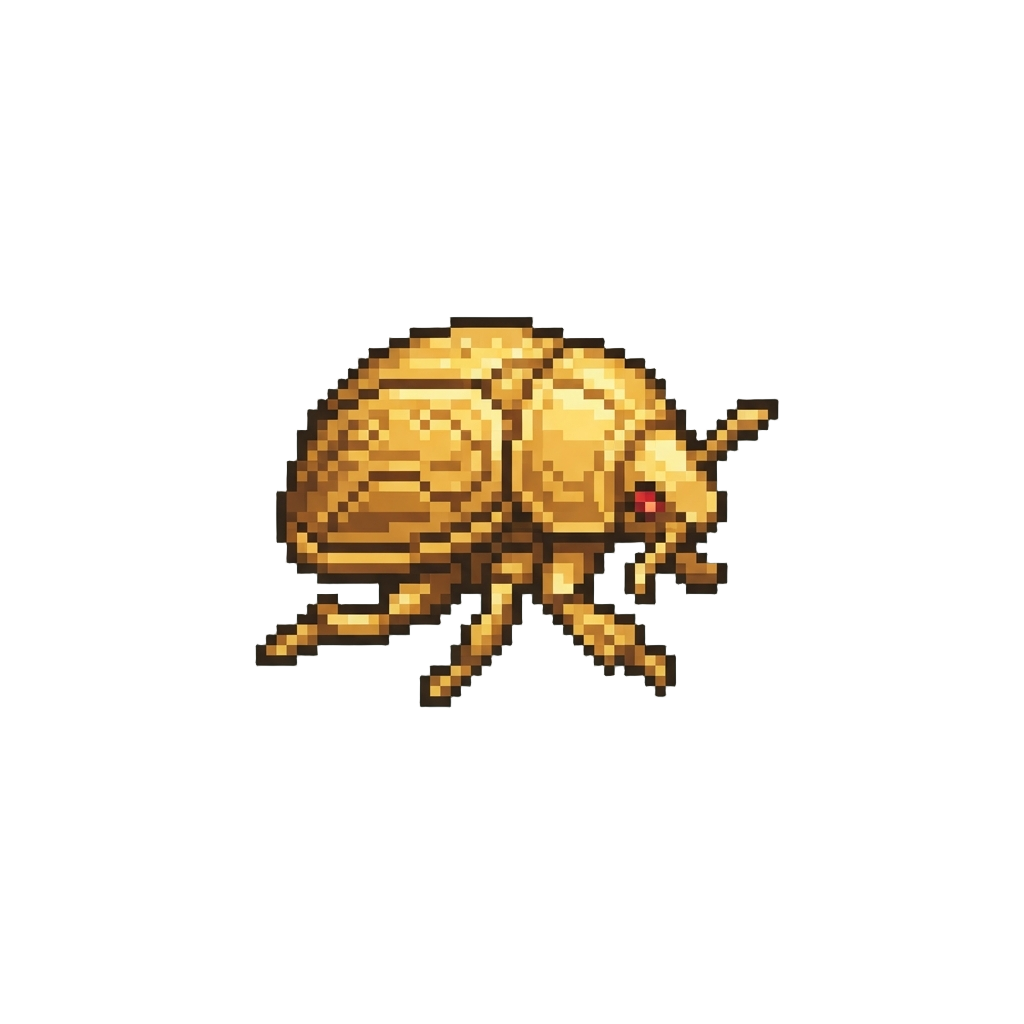 A Glowing Golden Beetle Idol