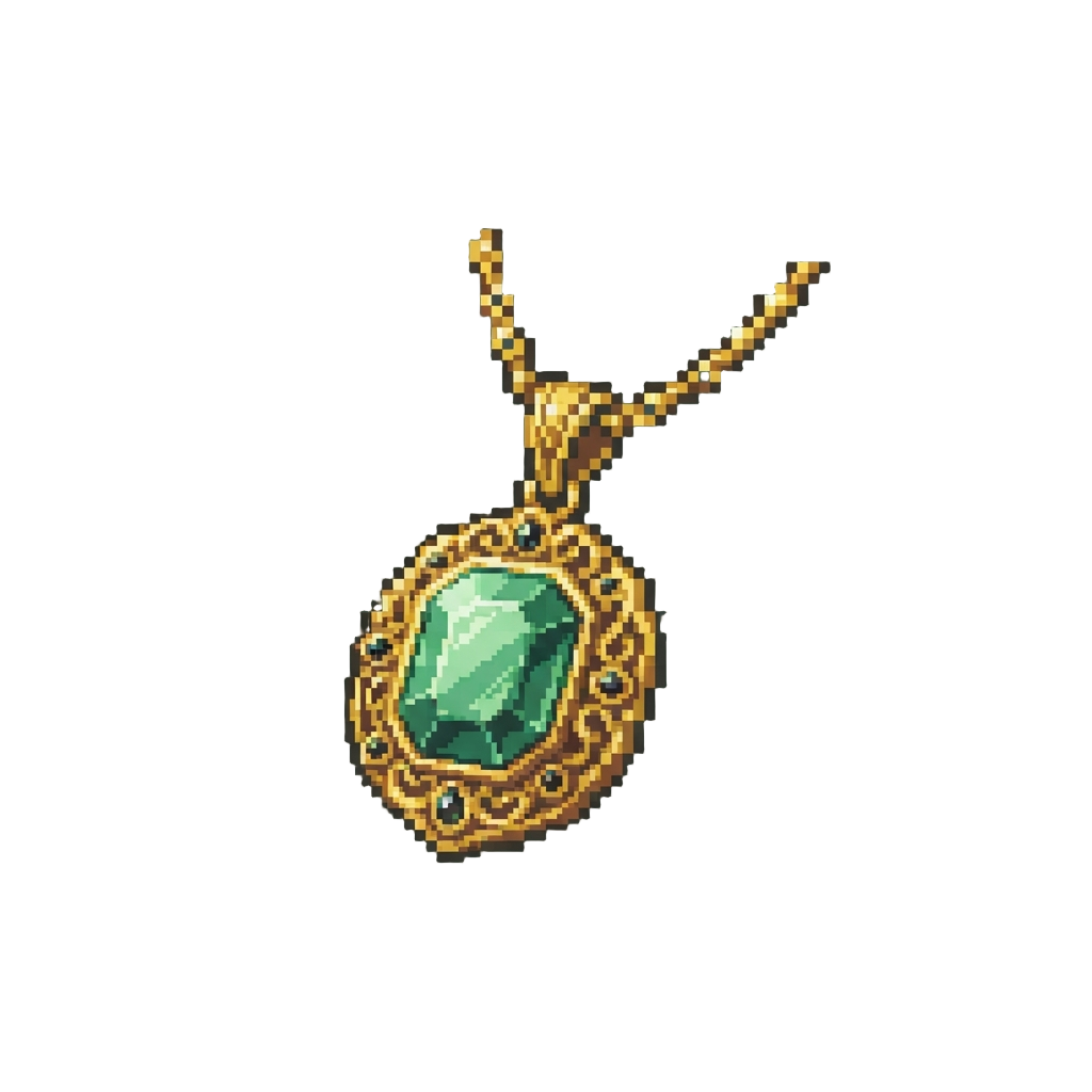 An Ornate Emerald Amulet Necklace