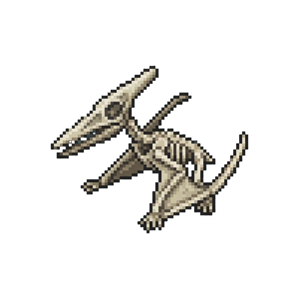 A Miniature Pterodactyl Fossil Skeleton