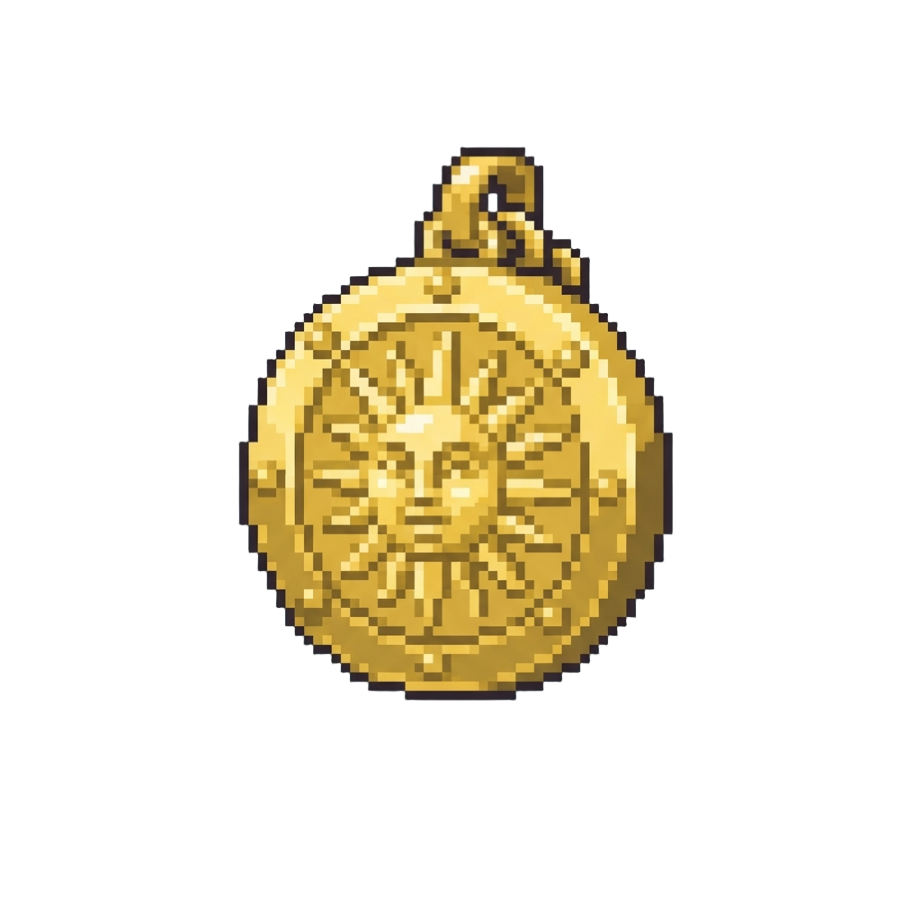 A Ancient Golden Sun Medallion