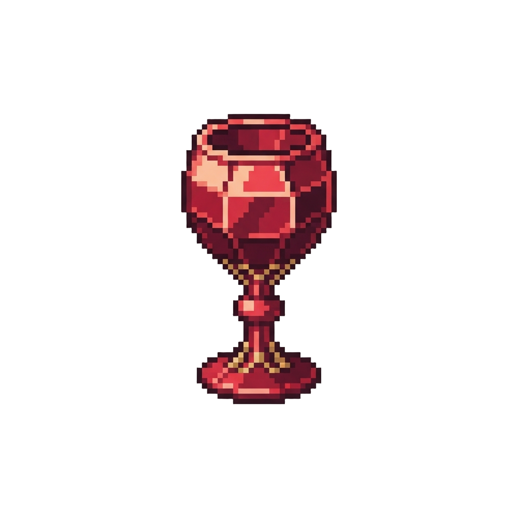A Carved Ruby Miniature Goblet