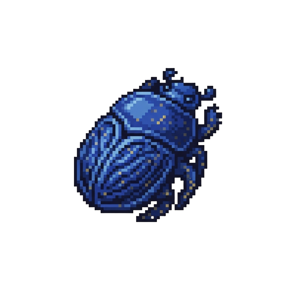 A Shimmering Lapis Lazuli Scarab