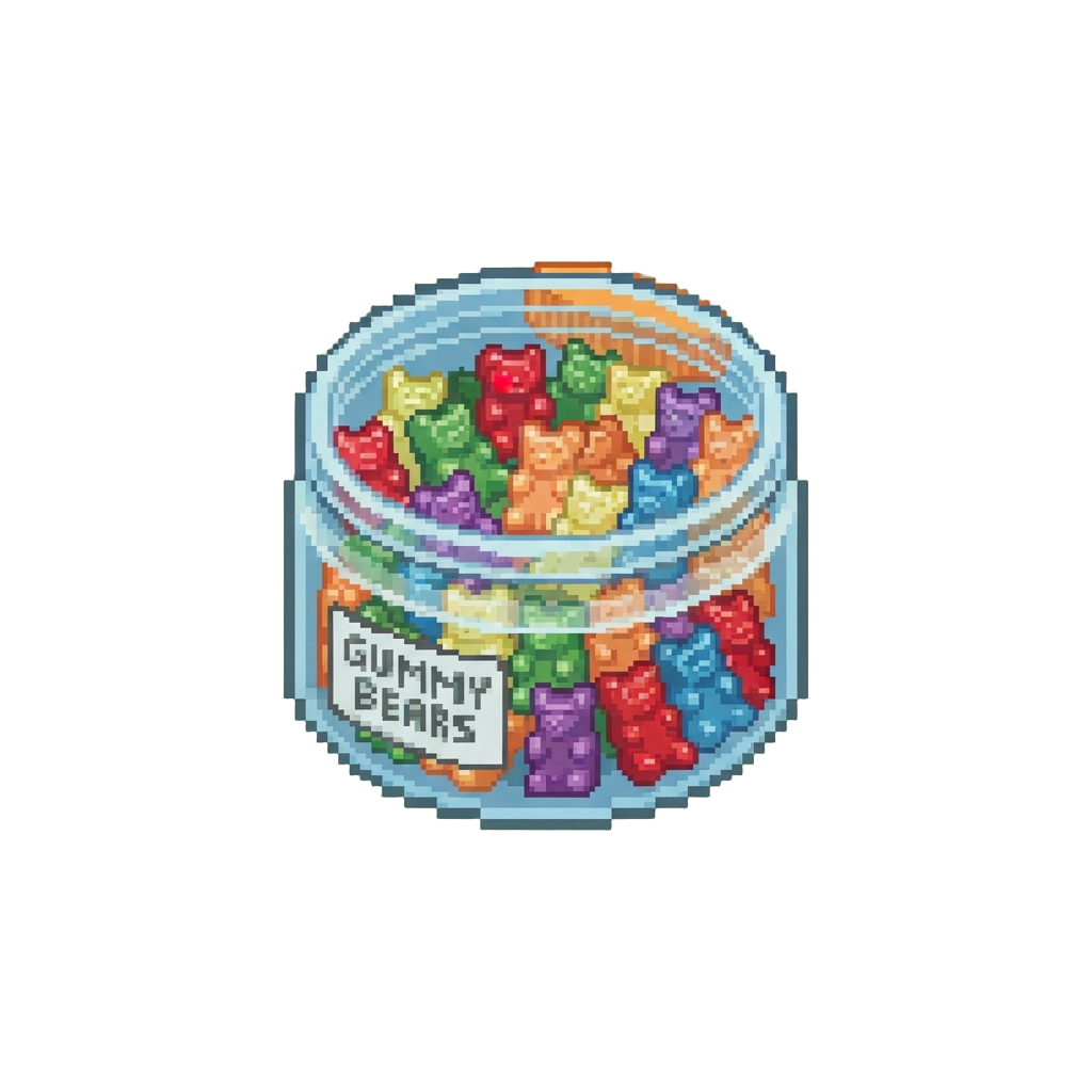 A Tub of Colorful Gummy Bears