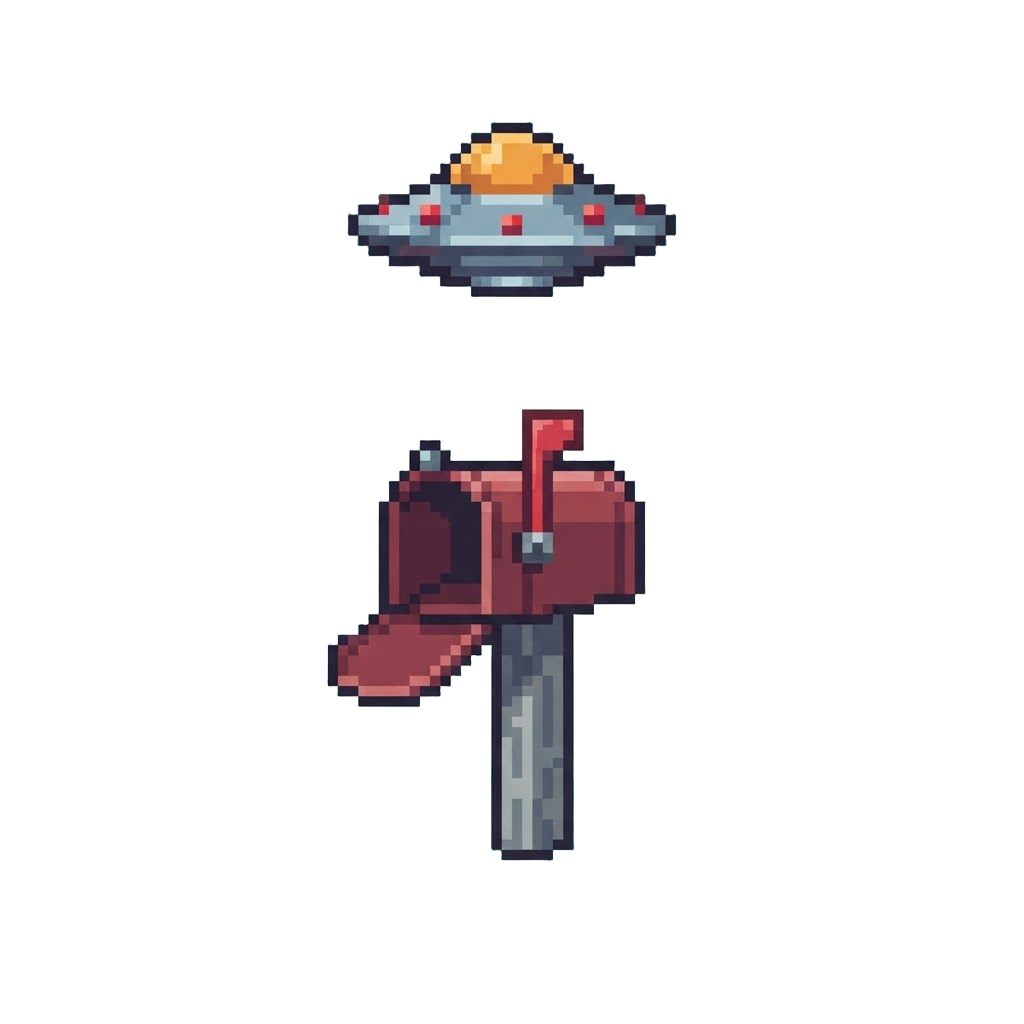 A Bright Ufo Tractor Beam Abducting Strictly the Roadside Mailbox