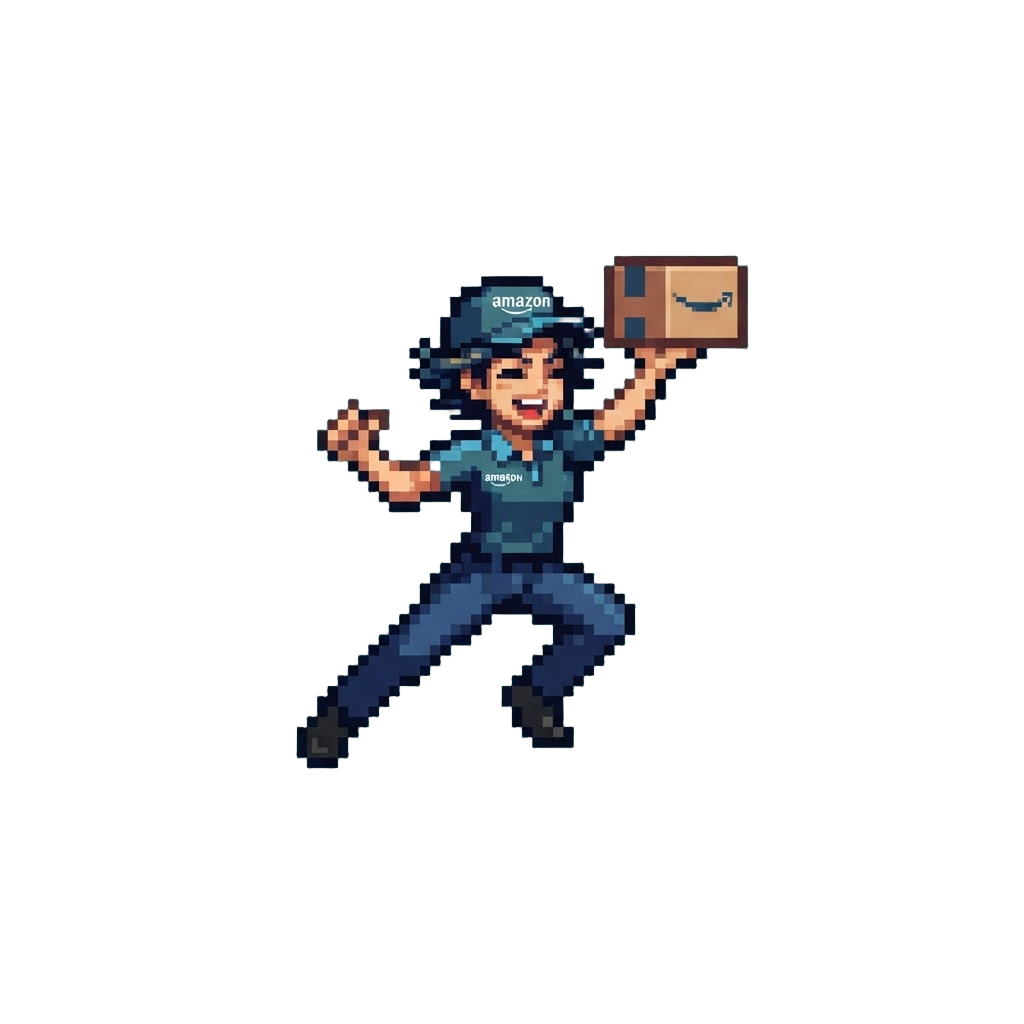 An Amazon Driver Performing a Full Dramatic Dance Routine with a Package