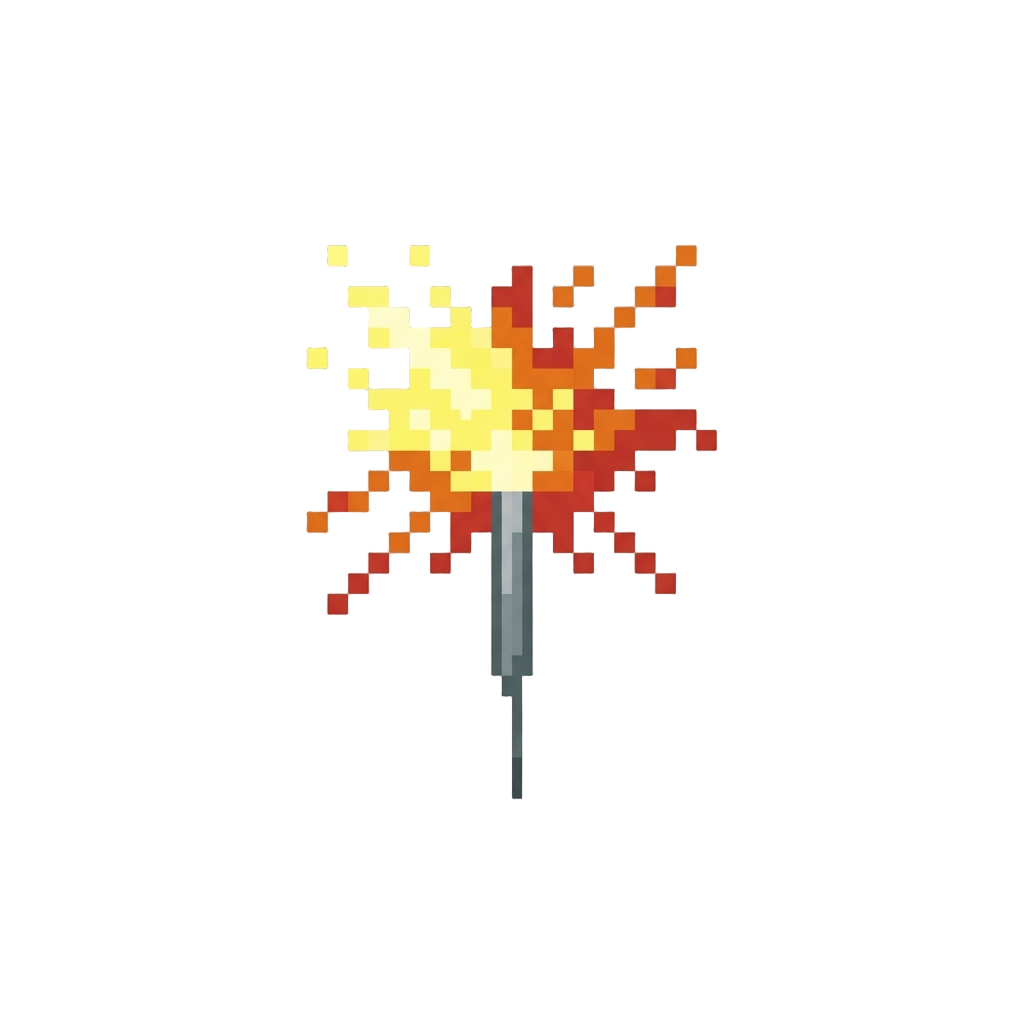 A Fizzling Sparkler Flame Burst