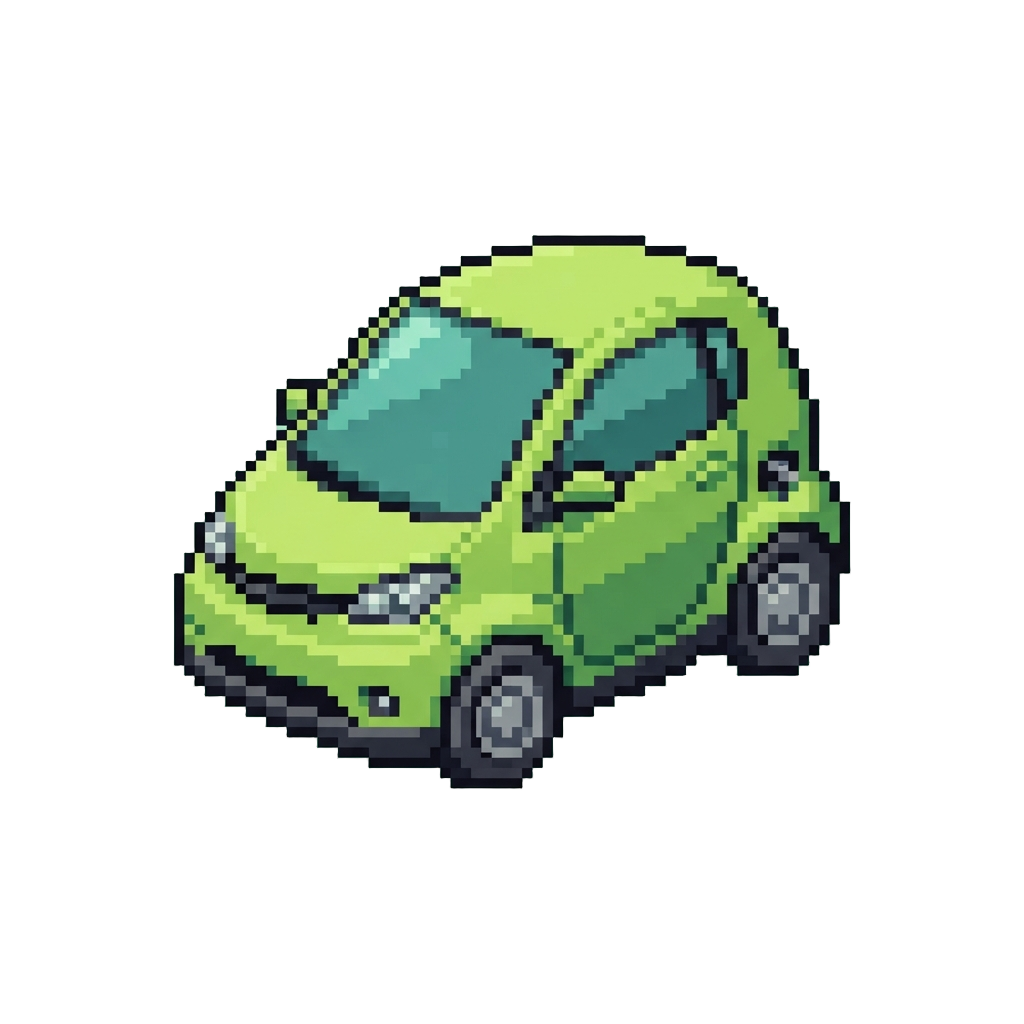 A Miniature Lime-green Electric Pod Car