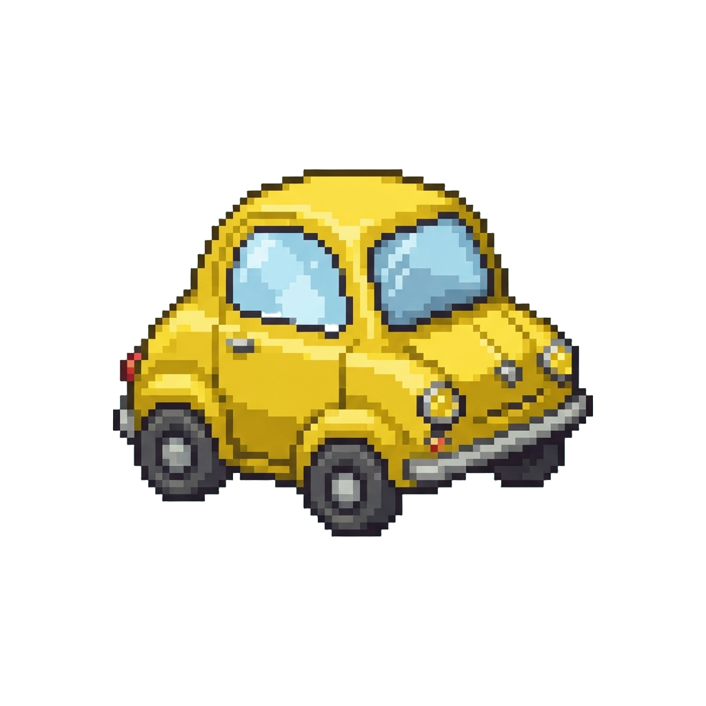A Bright Yellow Bubbly Micro-car
