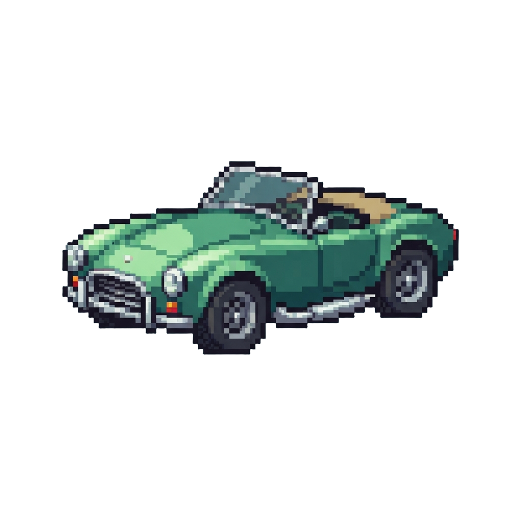 A Metallic Emerald Roadster with Chrome Exhaust