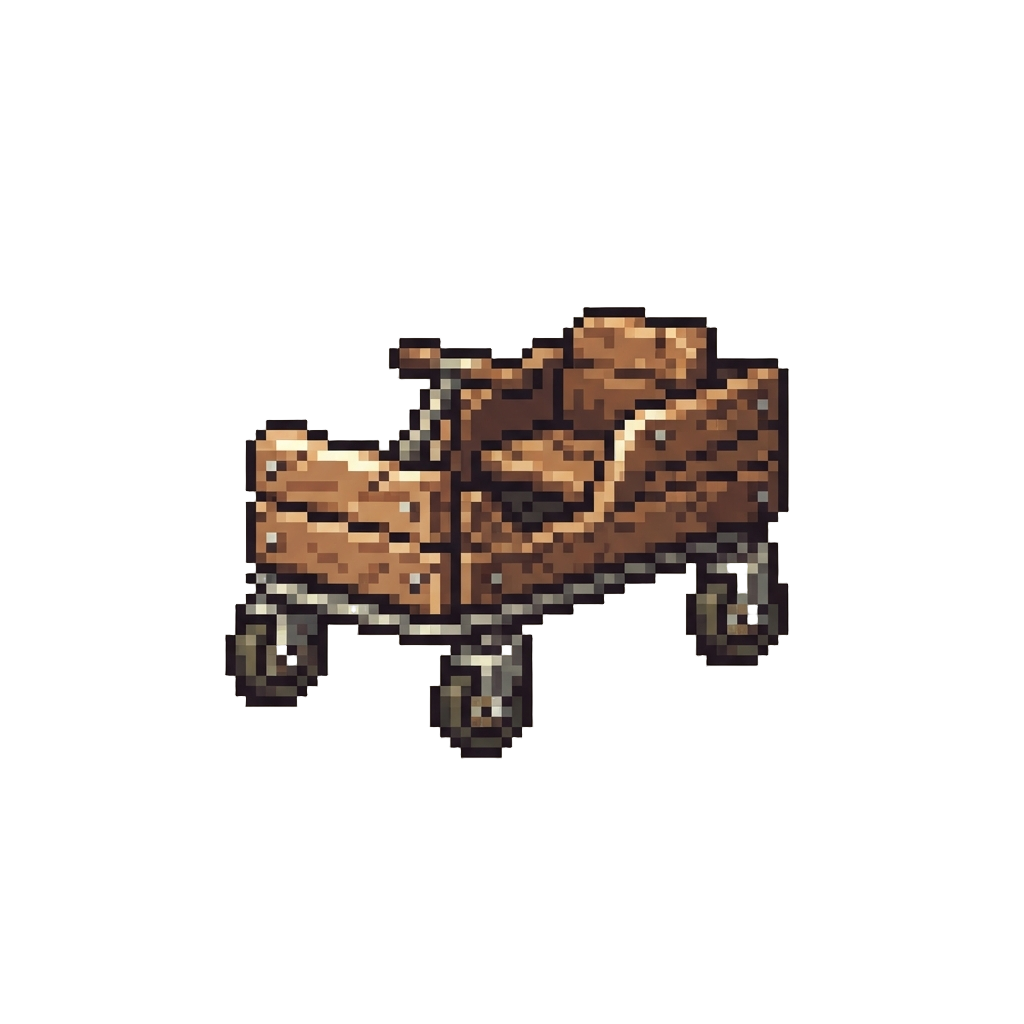 An Ancient Wooden Go-kart on Squeaky Shopping Cart Wheels