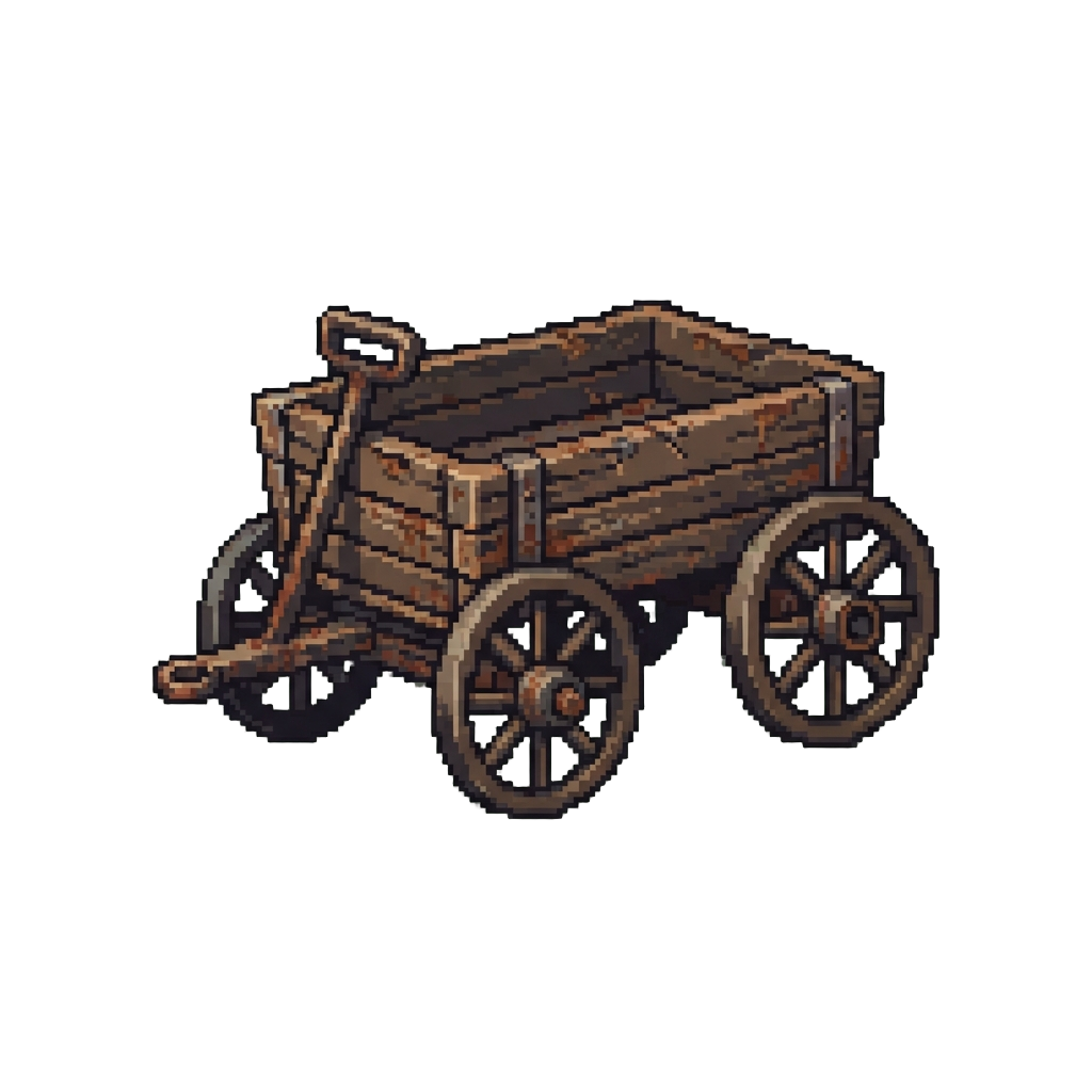 A Rusty Squeaky Wagon Missing Three Hubcaps