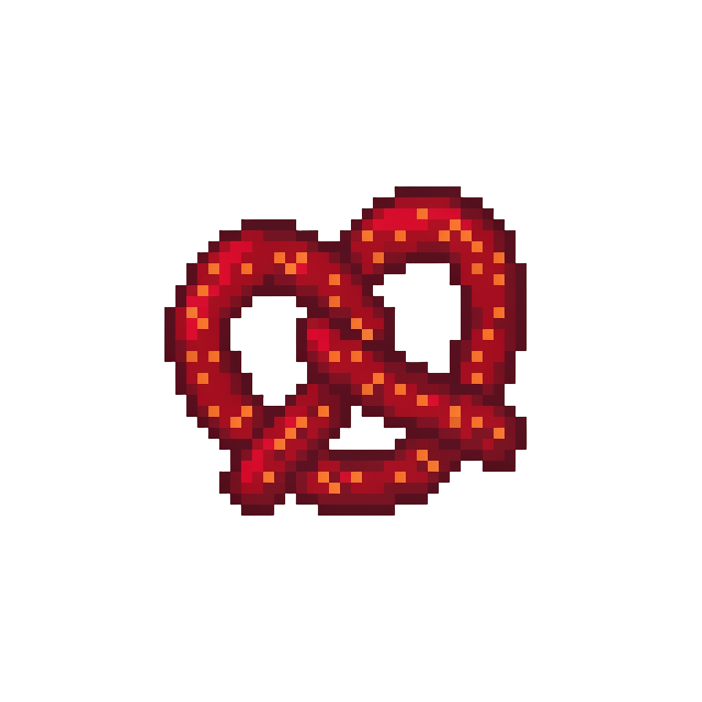 A Glowing Red Spicy Pretzel Twist
