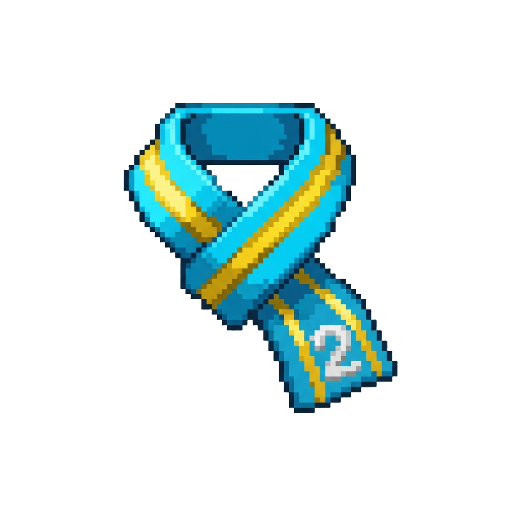 A Neon-blue Runner-up Sash