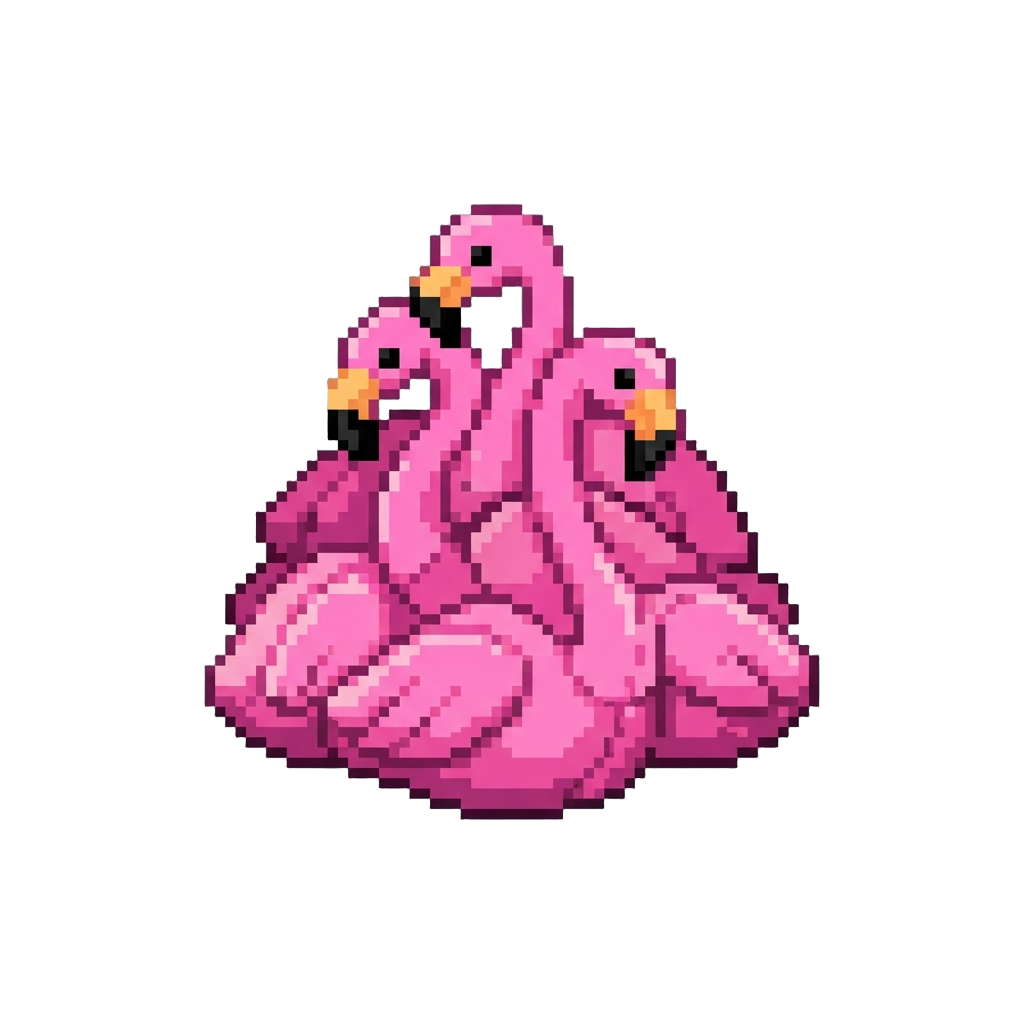 A Heap of Bright Pink Plush Flamingo Props