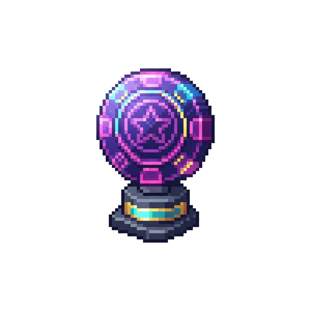 A Glittering Neon Poker Chip Trophy