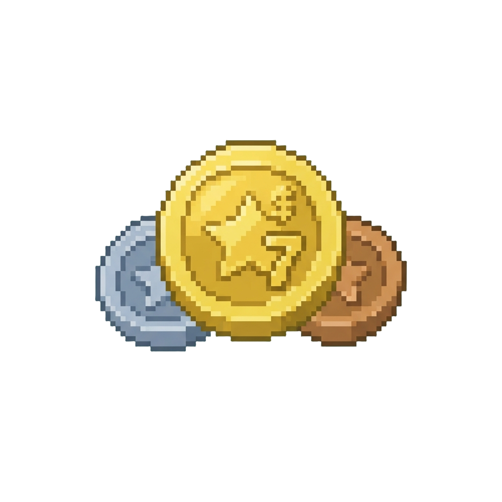 A Scatter of Oversized Plastic Jackpot Coins