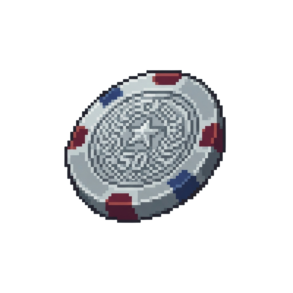A Silver Casino Chip Medal