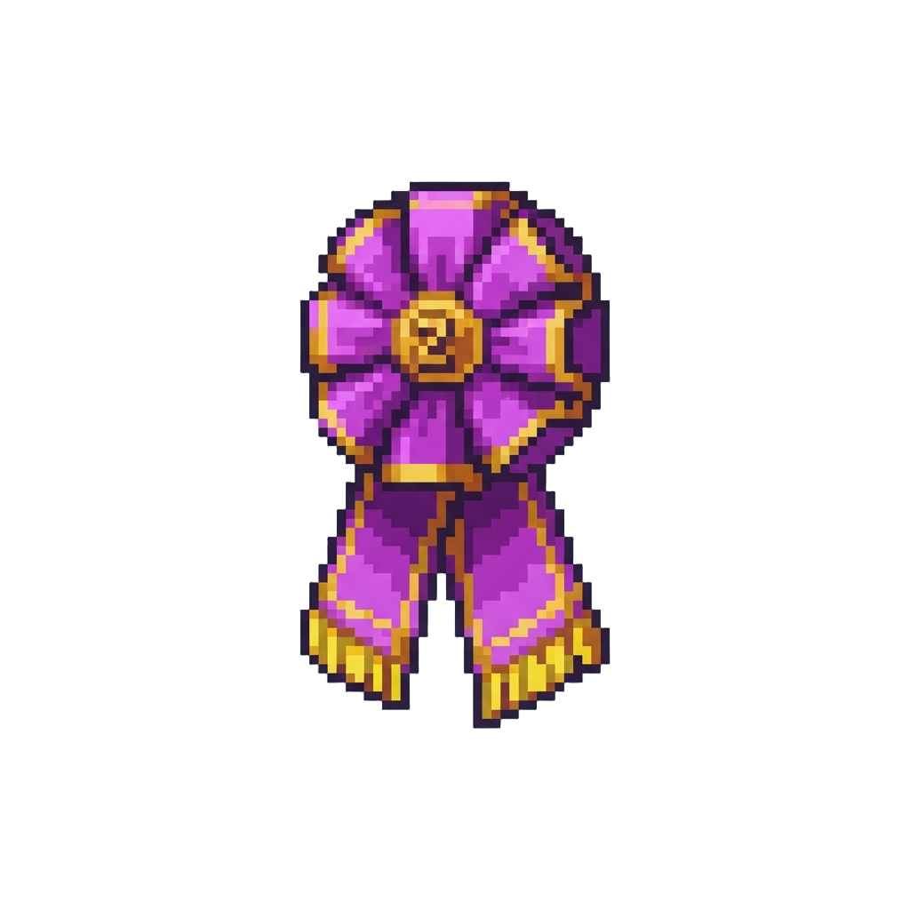 A Neon-purple Second-place Ribbon