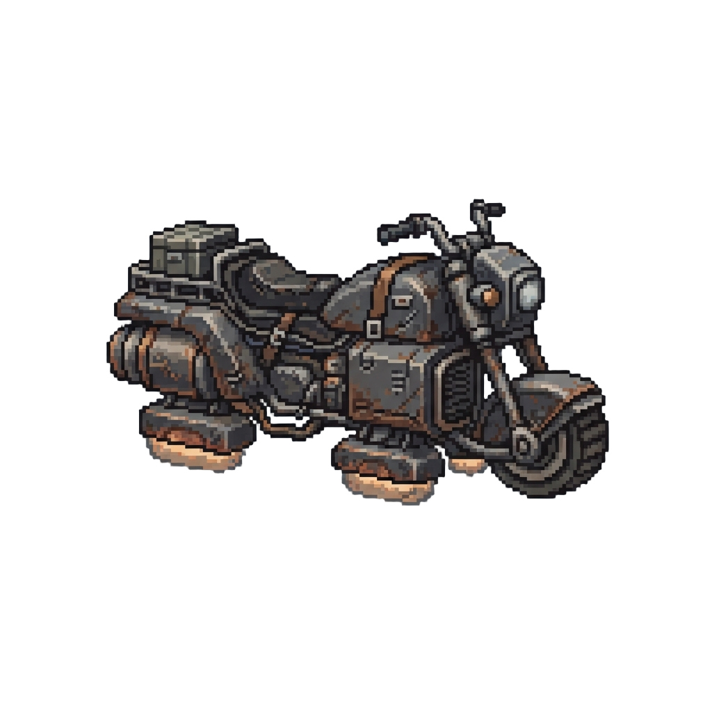 A Heavy Battered Cargo Speeder-bike with Twin Repulsor Lifts