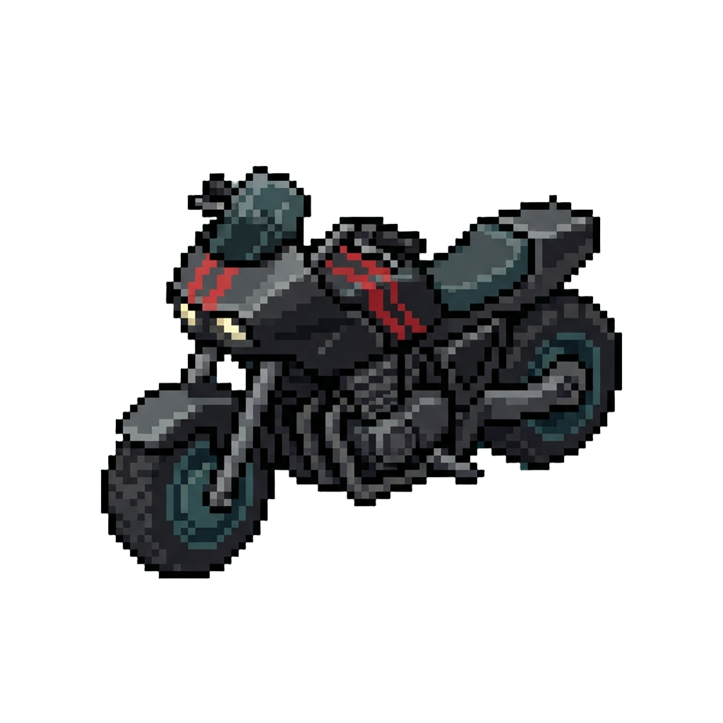 A Matte Black Gang Speeder-bike with Red Racing Stripes