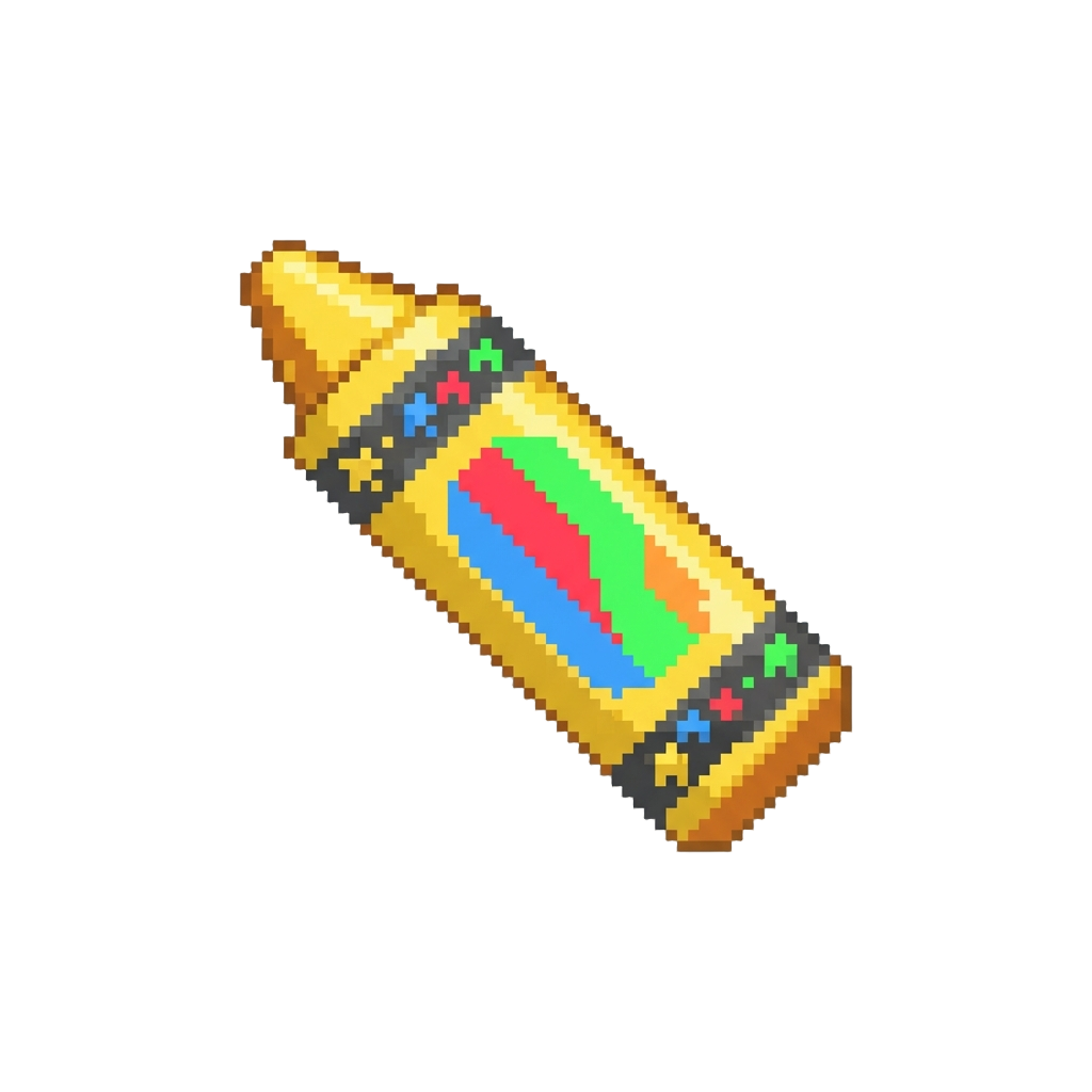 Playful Bright Crayon Style with Colorful Stars