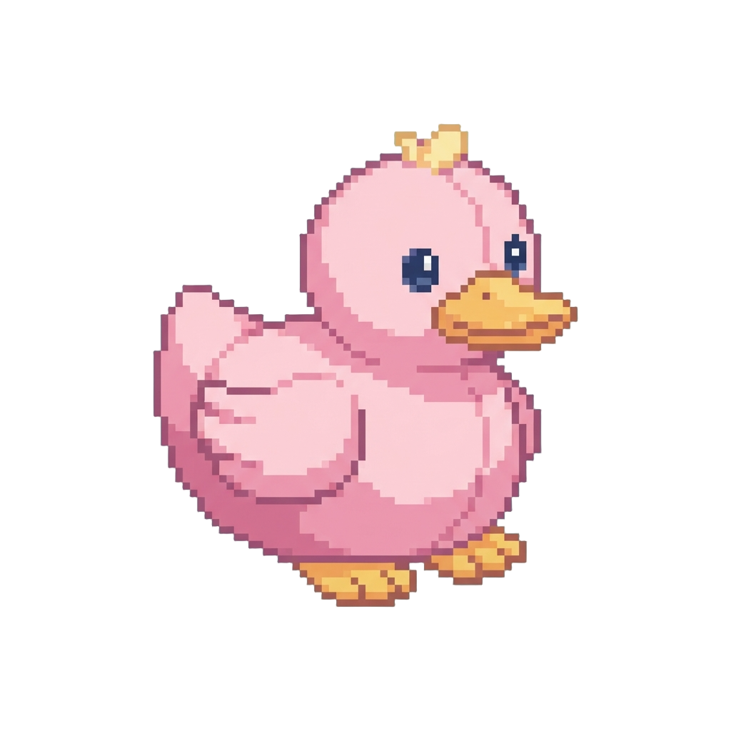 A Pastel Pink Plush Duckling