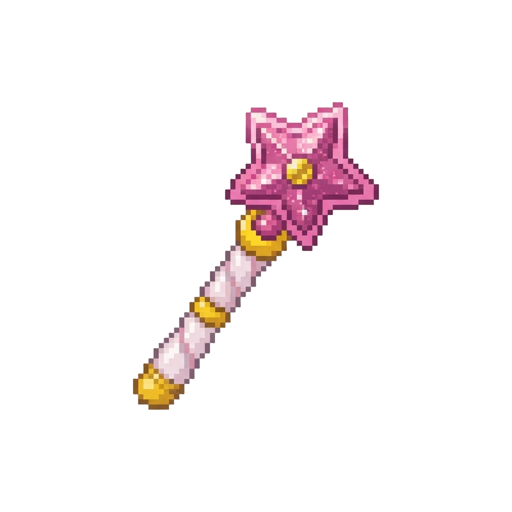 A Vintage Glittery Magical Girl Wand Toy