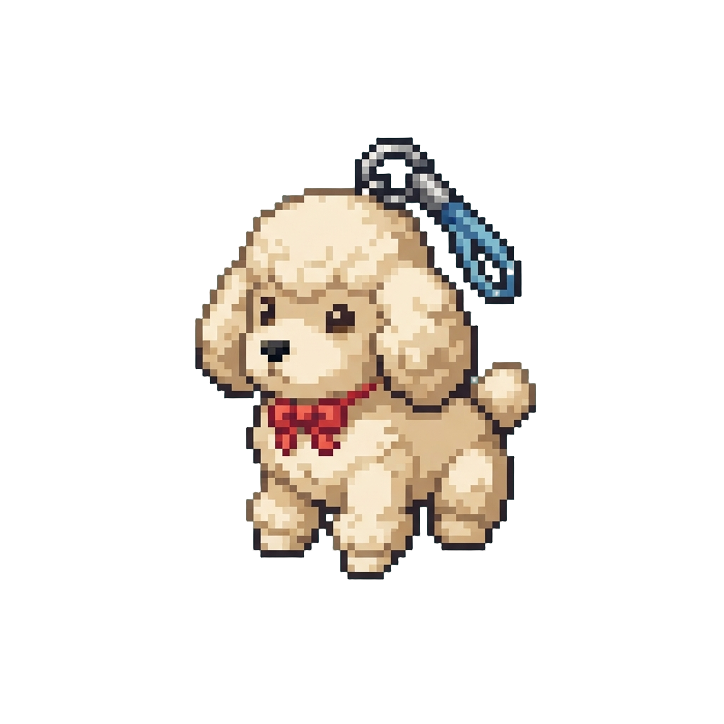 A Mini Poodle Plush Keychain