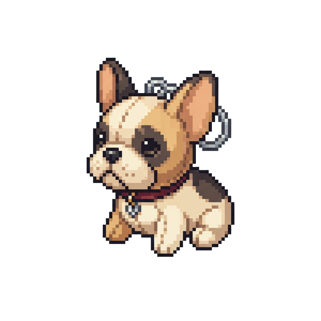 A Tiny French Bulldog Plush Keychain