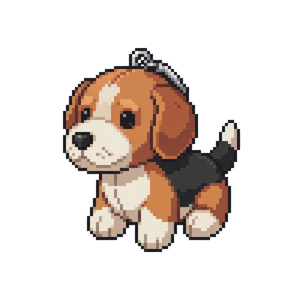 A Micro Beagle Plush Keychain