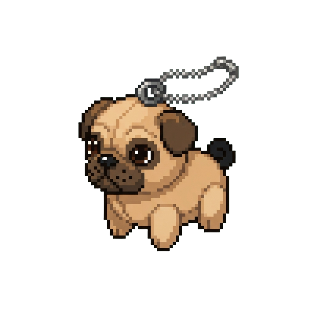 A Tiny Pug Plush Keychain