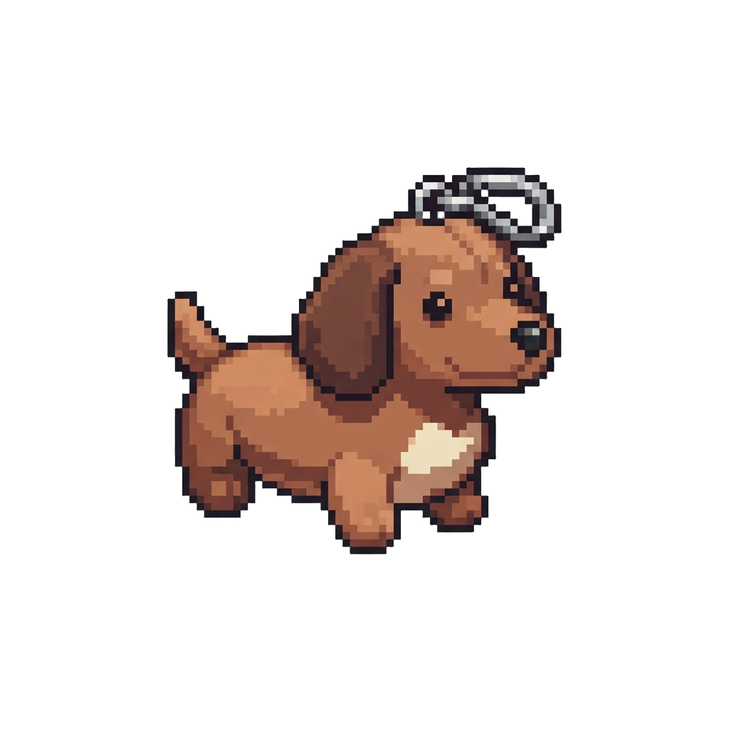 A Pocket-sized Dachshund Plush Keychain