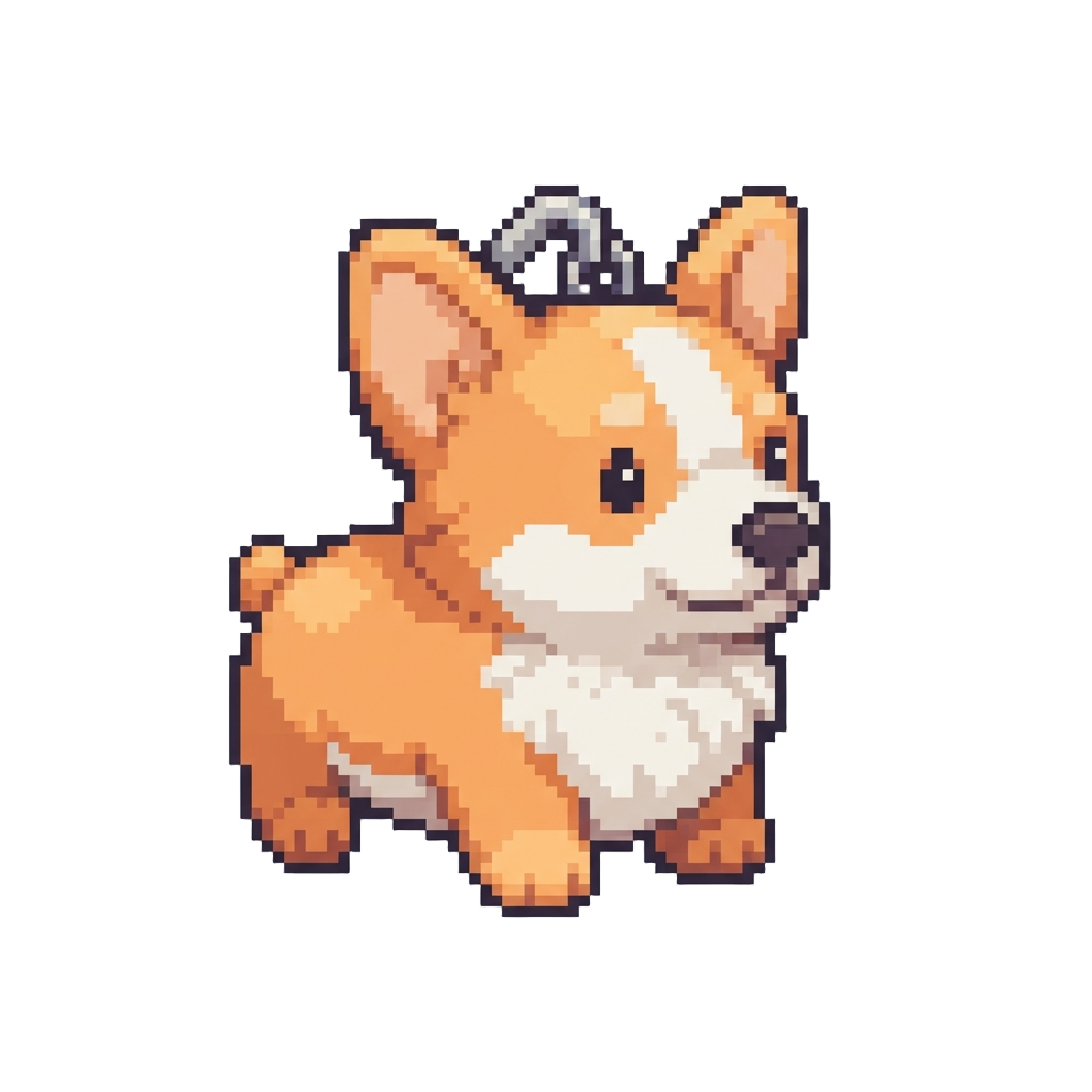 A Micro Corgi Plush Keychain
