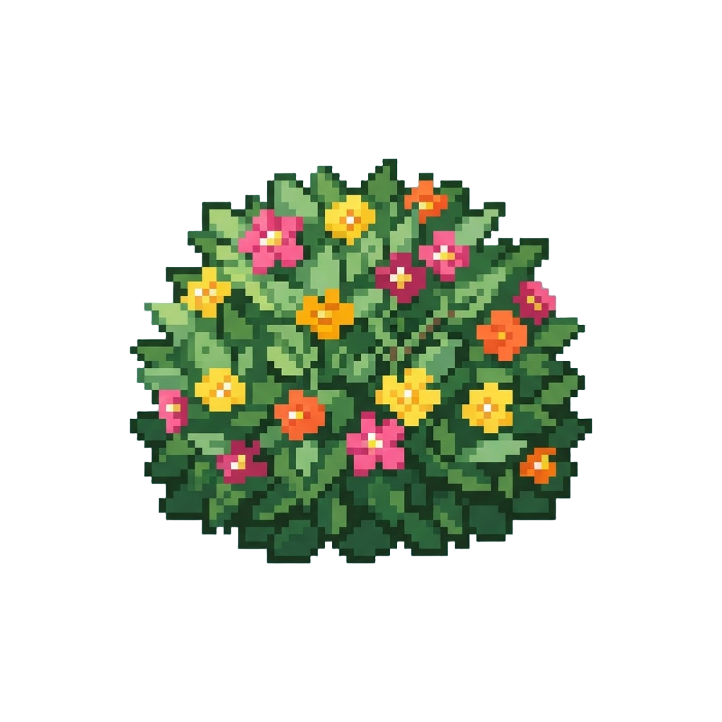 A Soft Bush Full of Colorful Tropical Flowers