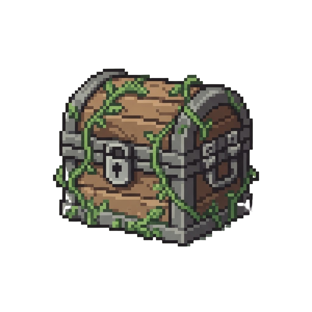 A Treasure Chest Overgrown with Vines