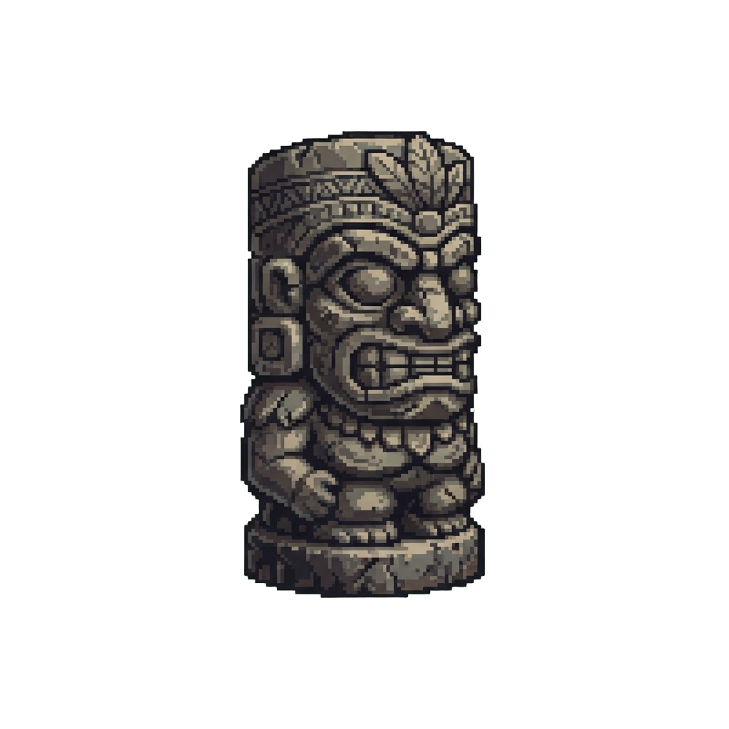A Ancient Stone Tiki Statue