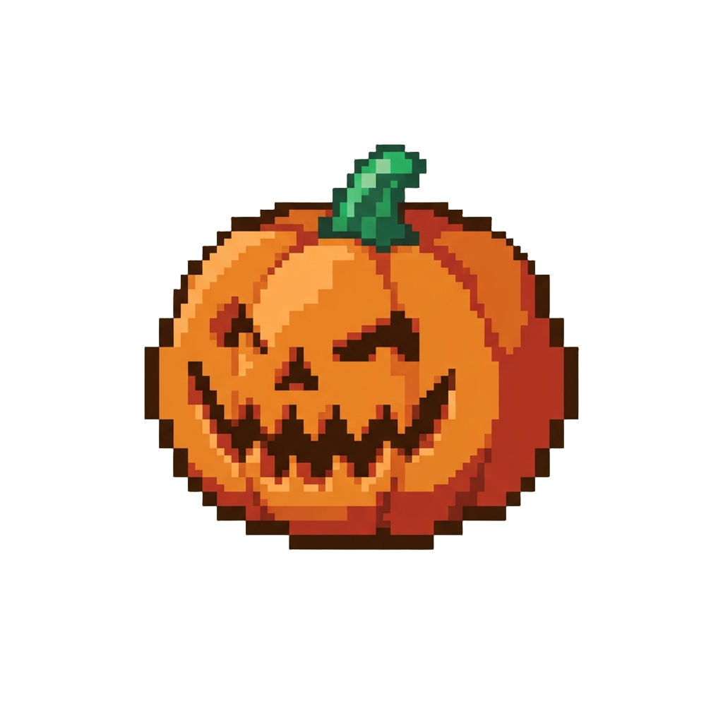 A Mischievous Sharp-toothed Carved Pumpkin Head