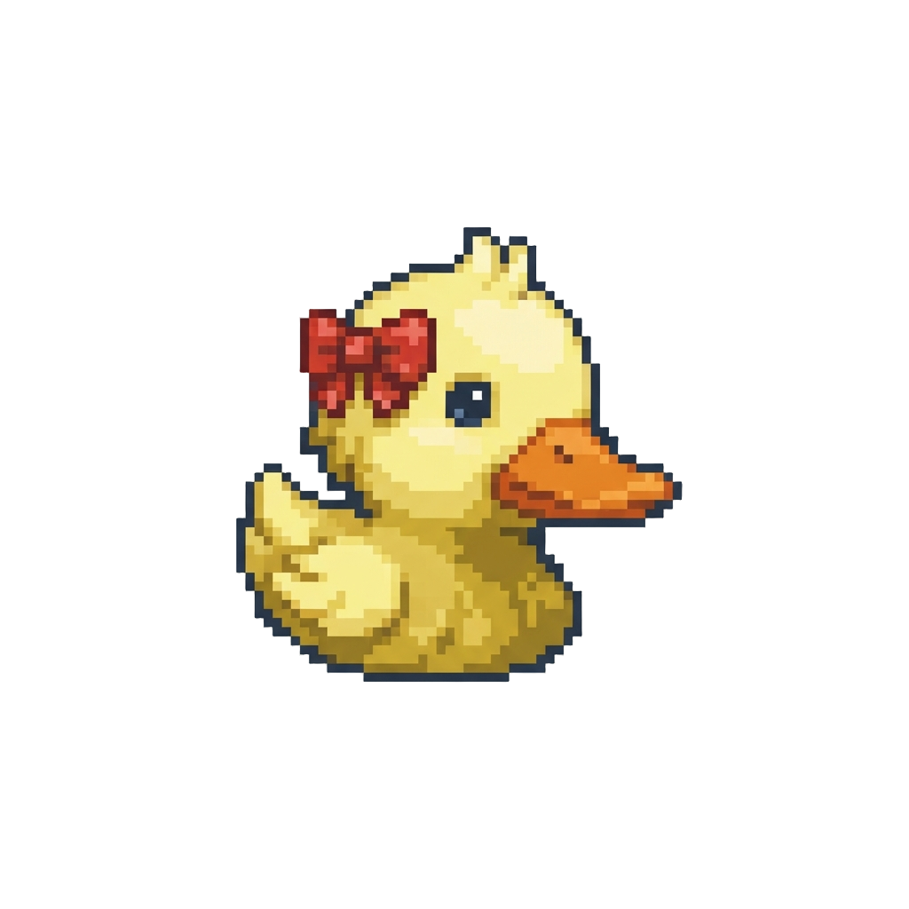 A Fancy Duck Head with a Tiny Bow