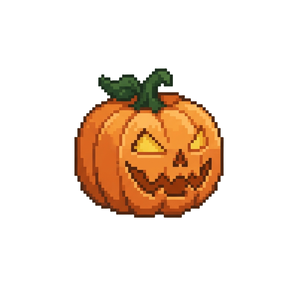 A Classic Wide-grin Spooky Pumpkin Head
