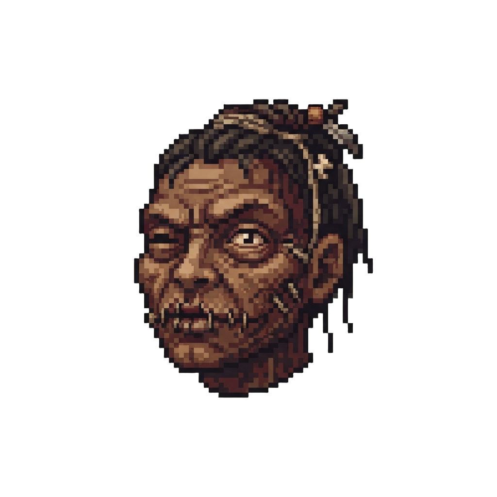 A Doll-sized Shrunken Head with a Quizzical Look
