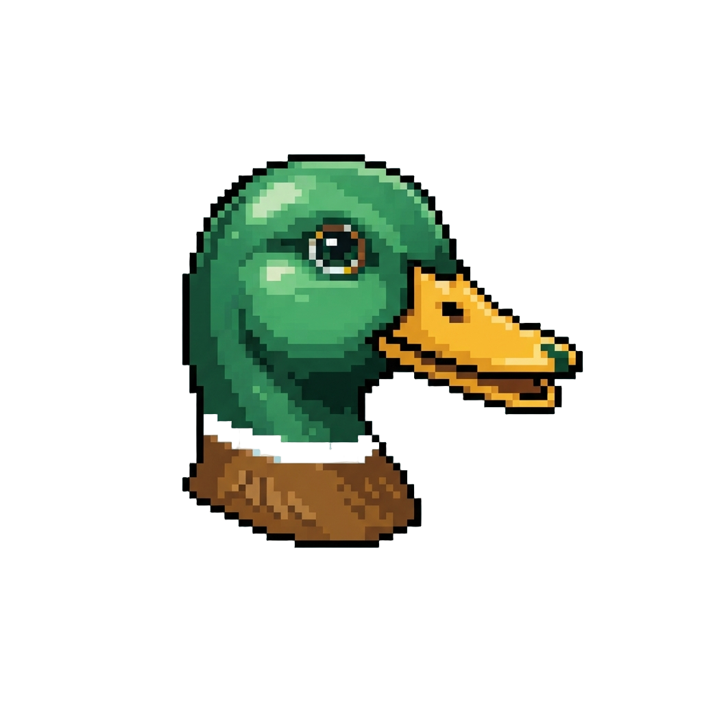 A Shiny Green Mallard Duck Head